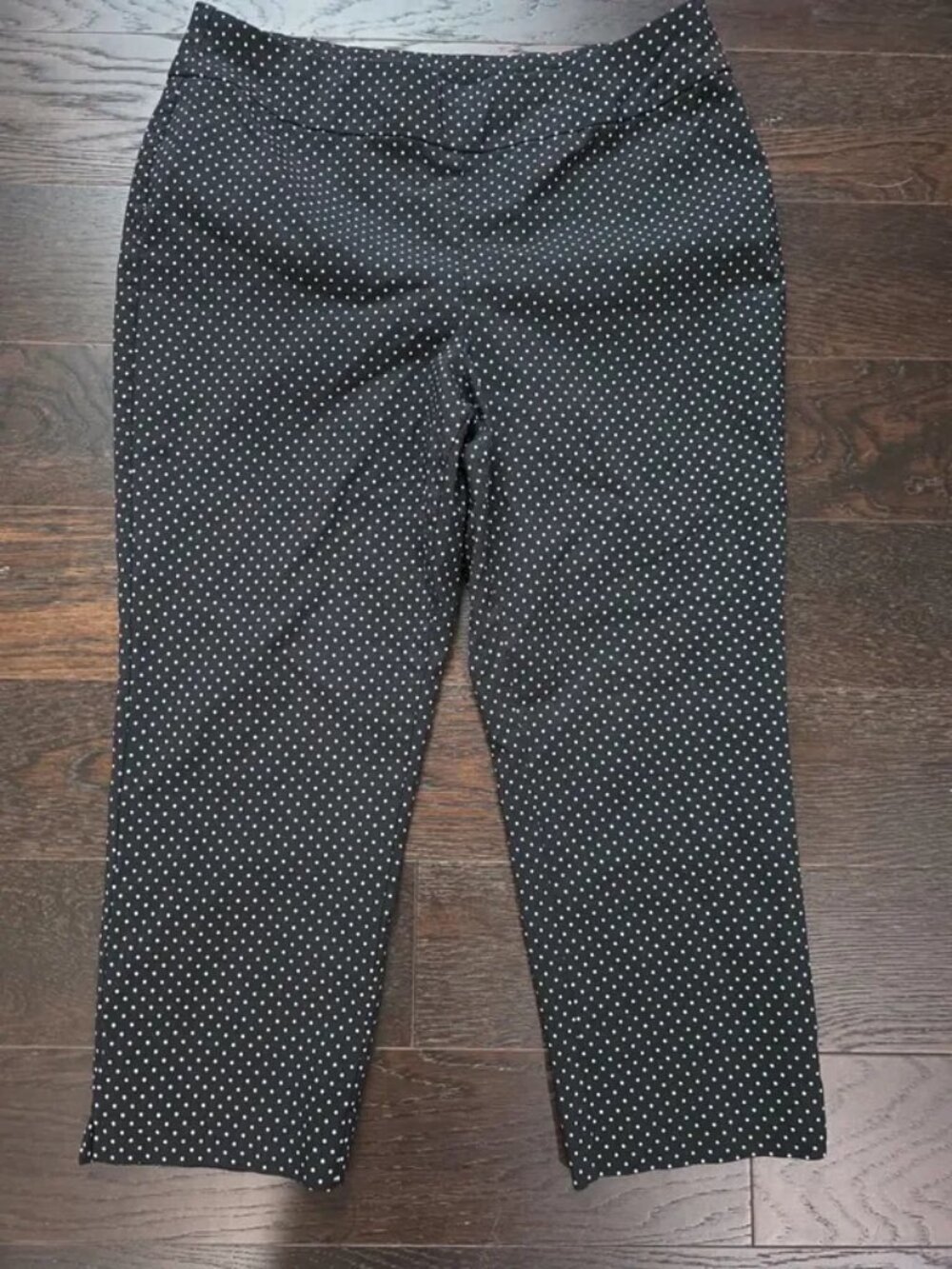 So Slimming by Chico's 2 Crop Black Polka Dot Slacks Plus size